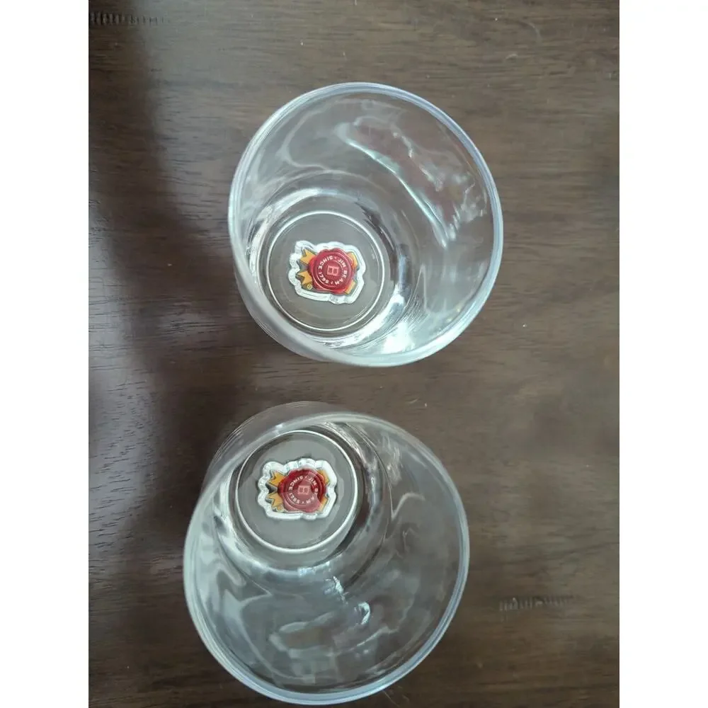Jim Beam 8 oz Glass Tumblers On the Rocks Bourbon Whiskey Lowball Logo in Bottom